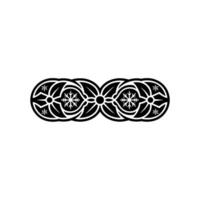 Elegant Black Snowflake Ornament on White Winter Pattern vector