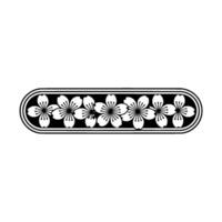 Minimalist Cherry Blossom Border, Black and White, Decorative Element vector