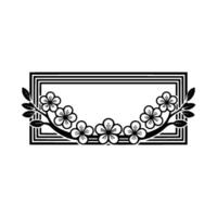 Elegant Floral Frame in Black and White, Decorative vector