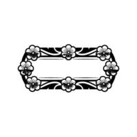 Elegant Floral Frame in Black and White Decorative Border vector