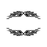 Geometric Ornament Stylized Black and White Pattern on White vector