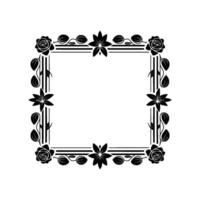 Elegant Black Floral Frame on White Background 4 - Flowers vector