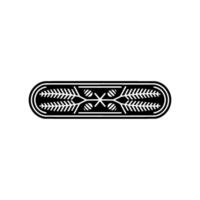 Geometric Black and White Emblem on White Background - Illustration vector