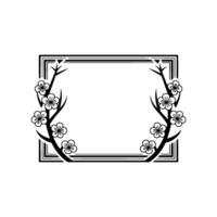 Elegant Black and White Floral Frame 1 - Blossom vector