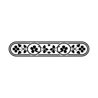 Elegant Floral Border in Black and White 13 - Decorative element