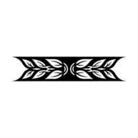 Elegant Black White Leafy Border Element - Leaf vector