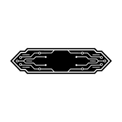 Abstract Circuit Board on White Background - Monochrome