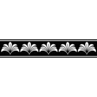 Elegant Black and White Floral Border 9 - Pattern vector