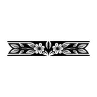 Elegant Black and White Floral Border 10 - Monochrome vector