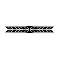 Elegant Black White Leafy Border, Decorative Element - Leaf vector