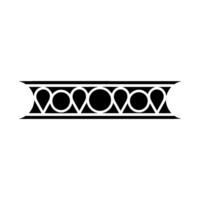 Black White Ornamental Border, Geometric Pattern, Decorative Element vector