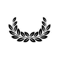Minimalist Black Laurel Wreath on Cream Background, Elegant vector