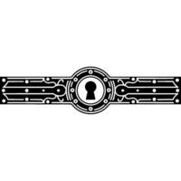 Ornate Keyhole Ornament on White Background vector