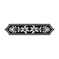 Floral Border, Decorative Ornament in Black and White vector