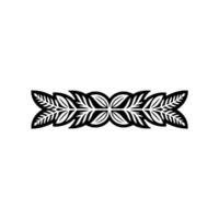 Minimalist Leafy Garland in Black, Against White Background vector