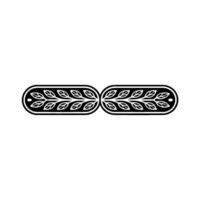 Minimalist Floral Ornament Black White Foliage vector