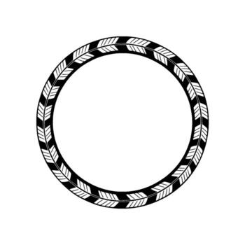 Circular Arrowhead Pattern Frame on White Background vector