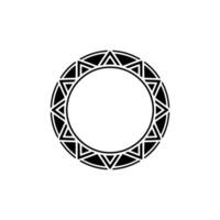 Geometric Circular Frame on White, Modern Tribal vector