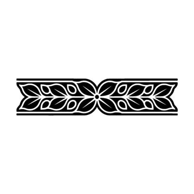 Elegant Black White Floral Border Element 5