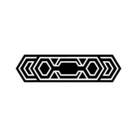 Geometric Black and White Border on White Background - Frame vector