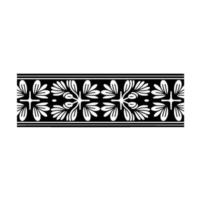 Decorative Black and White Floral Border 2