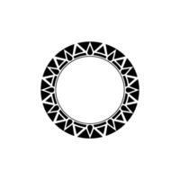 Minimalist Geometric Circle Frame with Tribal vector