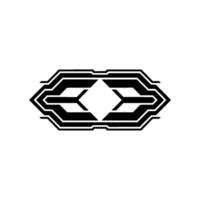 Futuristic Geometric Black Hexagonal on White vector