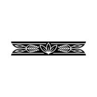 Minimalist Floral Border, Black and White Ornament, Element vector