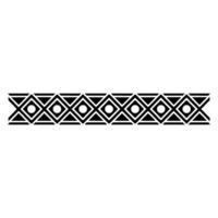 Abstract Geometric Border Ornament in Black and White on White Background vector