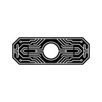 Geometric Circuit Board, Minimalist Tech, Black White vector