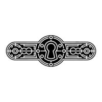 Elegant Keyhole Ornament in Black and White, Minimalist vector