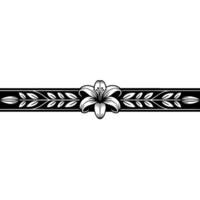 Elegant Floral Border, Black and White, for Decorative Use vector