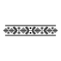 Geometric Floral Border in Black and White - Pattern vector