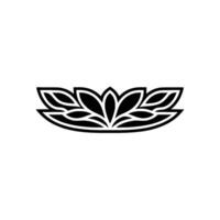 Minimalist Black Lotus Flower on White Background - Symbol vector