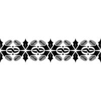 Abstract Floral Border in Black and White, Minimalist vector