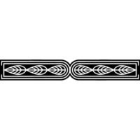 Elegant Black and White Leafy Border Element vector