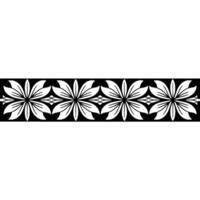 Elegant Floral Border Black and White, Geometric Style vector