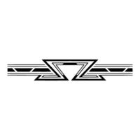 Geometric Abstract Border Element, Art Deco Style, Black on White vector