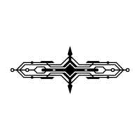 Geometric Tech Divider Black White Circuitry Element vector