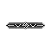 Geometric Art Deco Style, Minimalist Black White Element vector