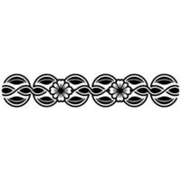 Elegant Floral Border Ornament Black and White - Pattern vector