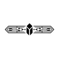 Minimalist Tech with Circuitry and Geometric Shape, Isolated vector