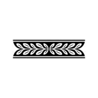 Black White Leaf Border Element, Minimalist, Decorative Accent vector