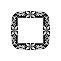 Elegant Floral Border Frame, , Black and White vector