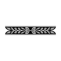 Elegant Black and White Floral Border Ornament, Decorative Element - Leaves vector