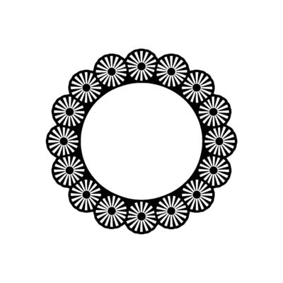 Geometric Black and White Circle Frame, Ornamental Border, Minimalist Pattern