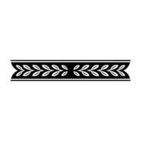 Elegant Black and White Laurel Leaf Border - Leaves vector