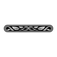 Elegant Black and White Leafy Border Element, , Isolated vector