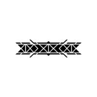 Minimalist Geometric Line Black on White, Abstract Border Element vector