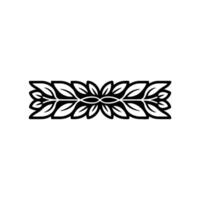 Decorative Black Leaf Border on White Background vector